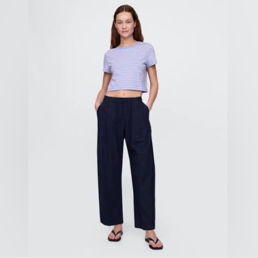 NWT! GAP Mid Rise Linen-Blend Easy Barrel Pants - Large🩷 713940
